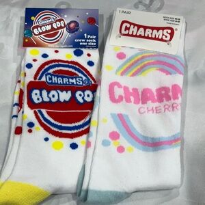 2 pairs Blow Pop/Charms  Crew Socks - Multicolor
